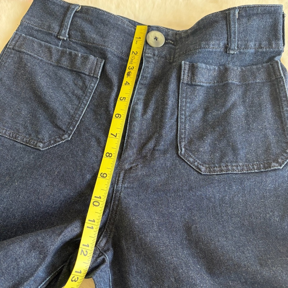 Anthropologie Dark Blue Wide-Leg Cropped Jeans | 27 - Picture 12 of 13